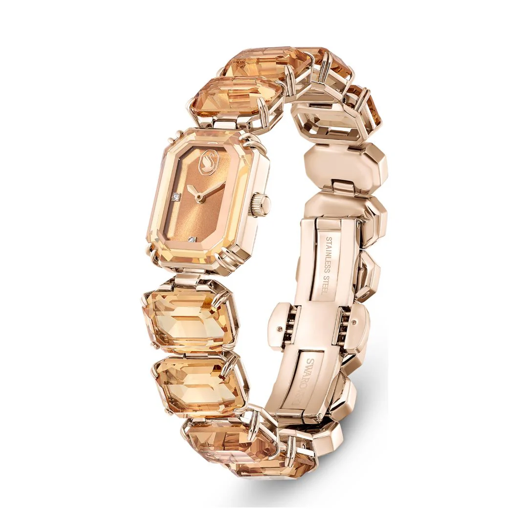 Swarovski Millenia octagon rannekello, samppanjakullanvärinen ja ruskeat kristallit, 5729841 - Image 3