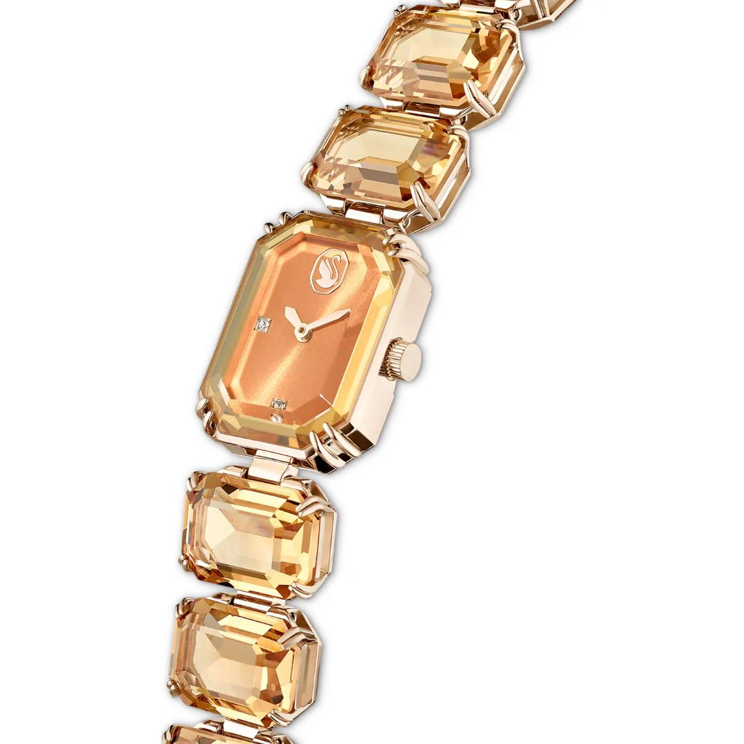 Swarovski Millenia octagon rannekello, samppanjakullanvärinen ja ruskeat kristallit, 5729841 - Image 4