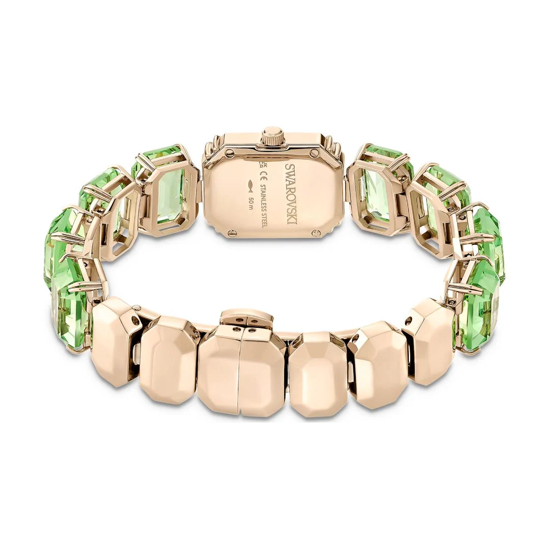 Swarovski Millenia octagon rannekello, samppanjakullanvärinen ja vihreät kristallit, 5729842 - Image 6