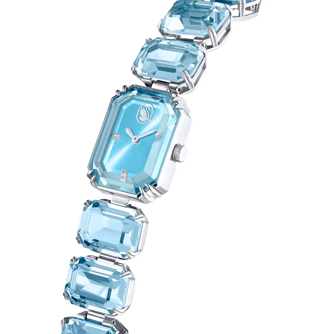 Swarovski Millenia octagon rannekello, vaalea metalli ja siniset kristallit, 5729722 - Image 5