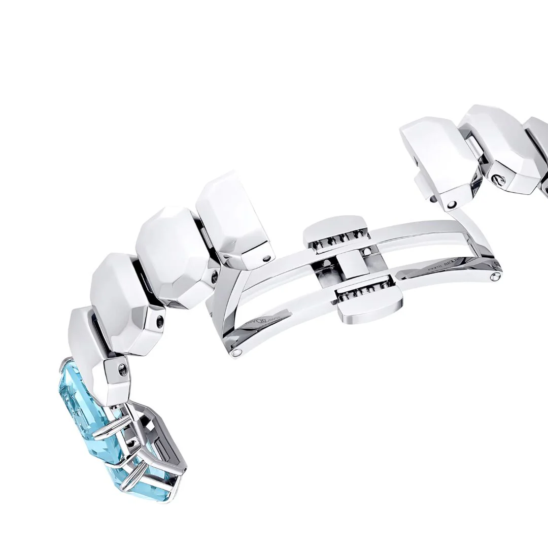 Swarovski Millenia octagon rannekello, vaalea metalli ja siniset kristallit, 5729722 - Image 7