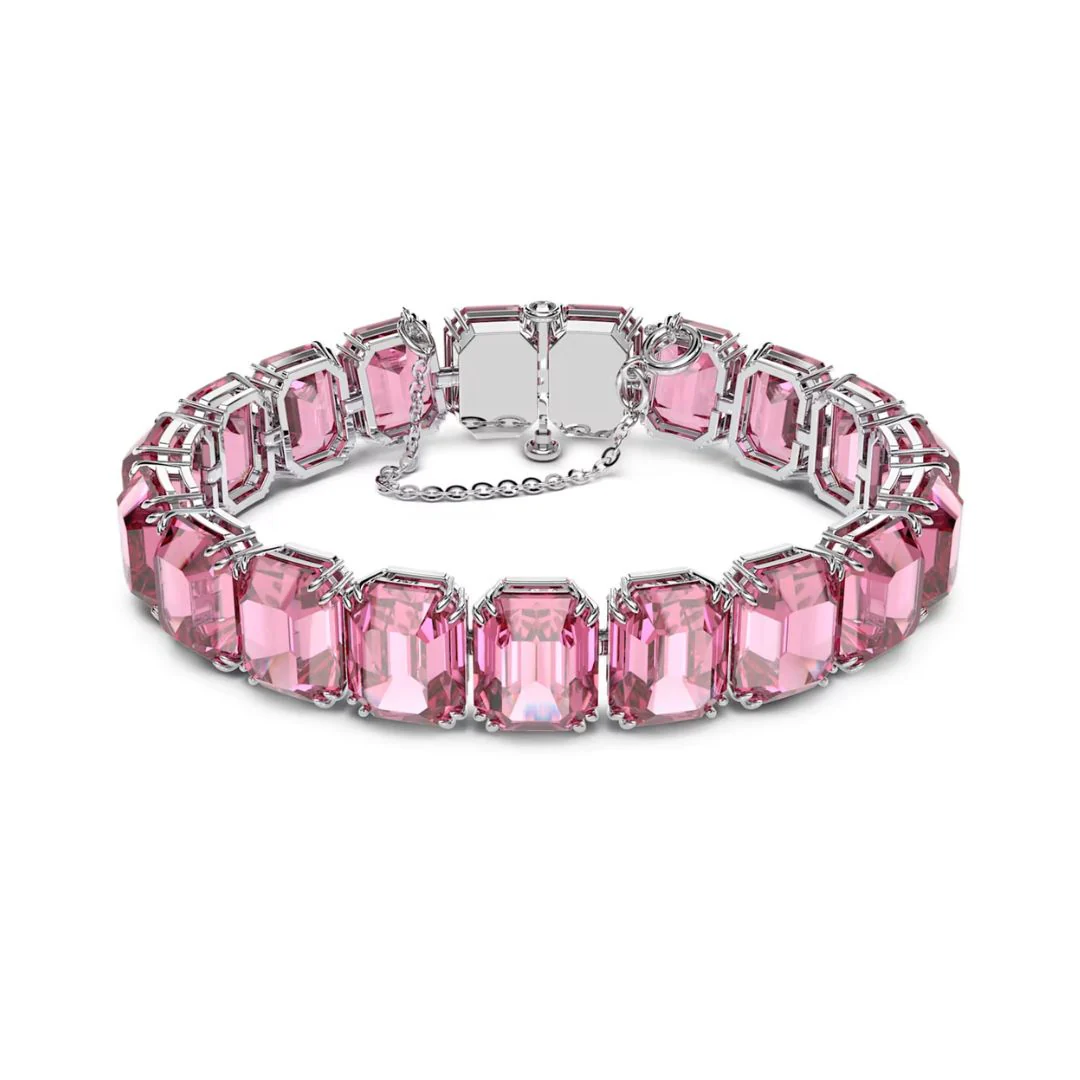 Swarovski Millenia rannekoru suorakaiteen muotoisilla pinkeillä kristalleilla
