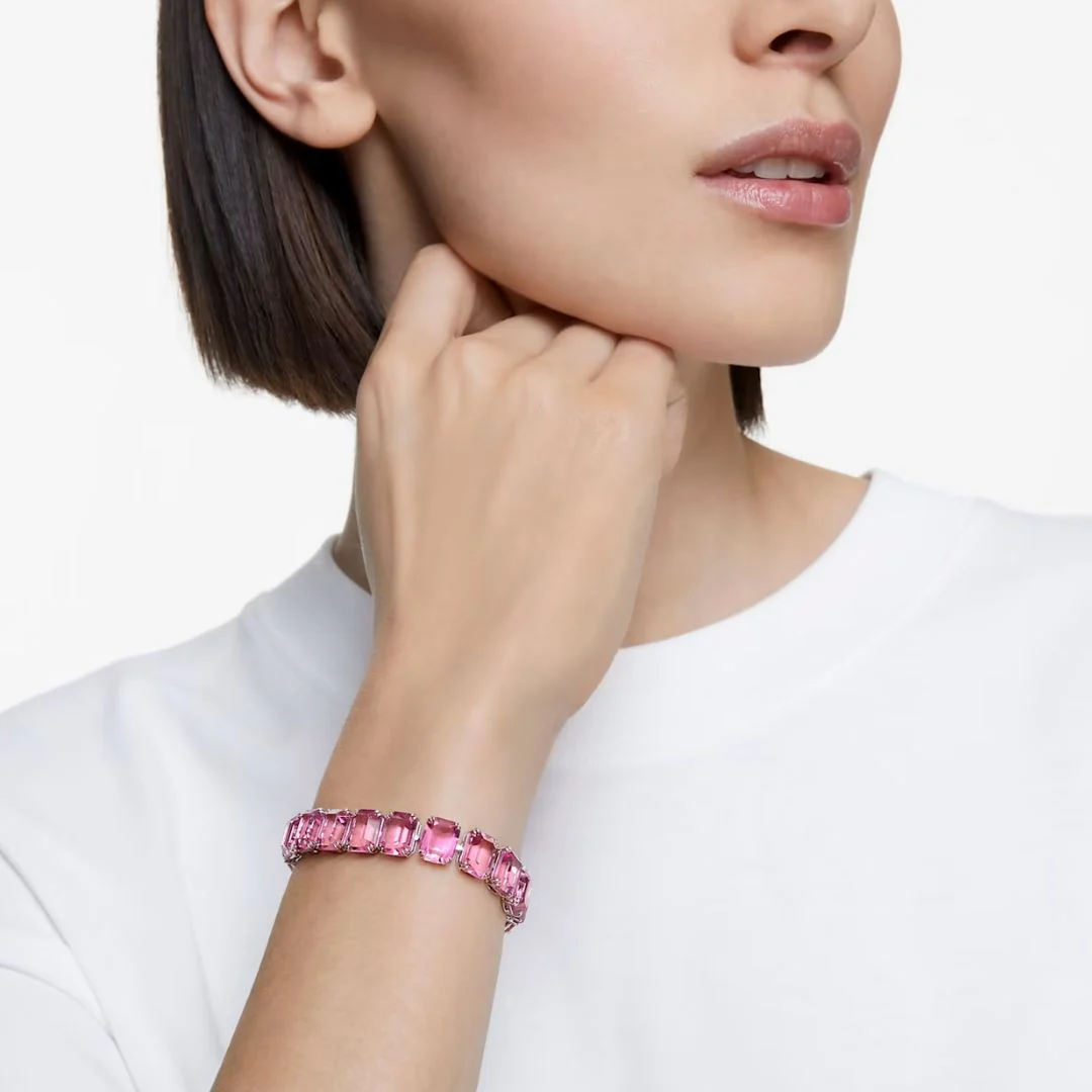 Swarovski Millenia rannekoru suorakaiteen muotoisilla pinkeillä kristalleilla - Image 3