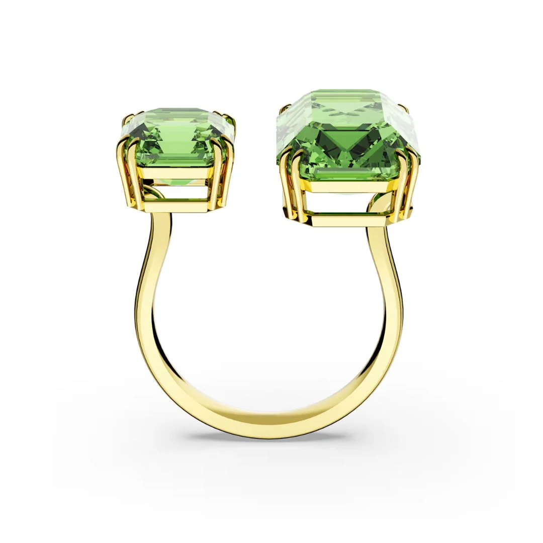 Swarovski Millenia sormus, keltakullanväri ja vihreät kristallit - Image 2