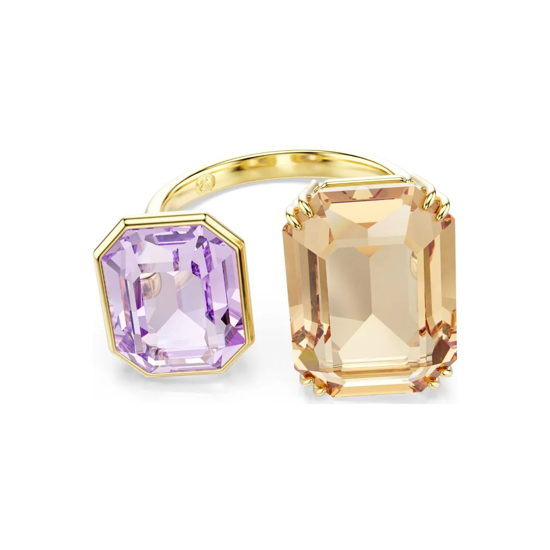 Swarovski Millenia sormus, keltakullanväri, ruskea ja laventeli kristalli