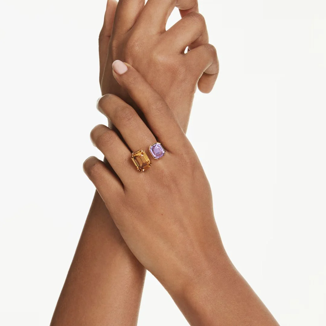Swarovski Millenia sormus, keltakullanväri, ruskea ja laventeli kristalli - Image 3