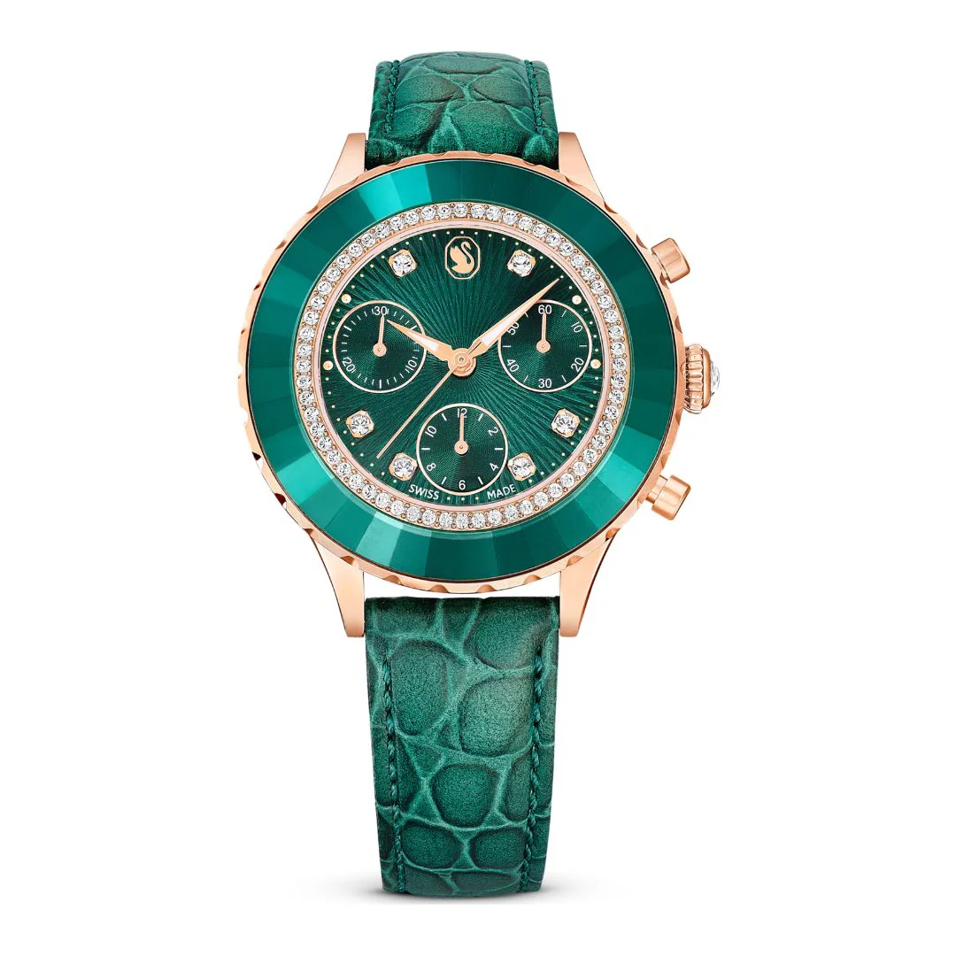 Swarovski Octea chrono rannekello, ruusukullanväri ja kirkkaat kristallit, 5672931