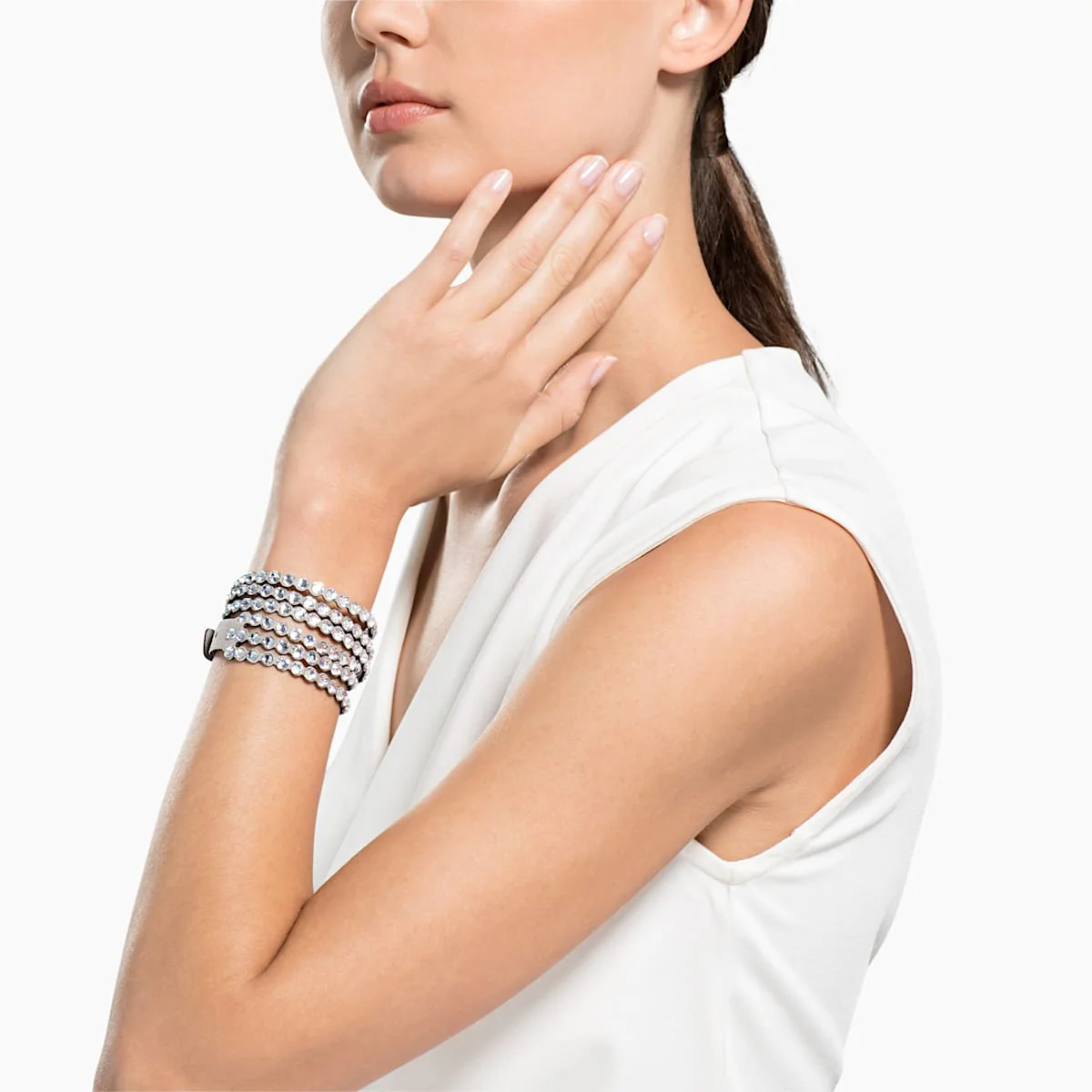 Swarovski Power Collection kristallirannekoru, vaaleanharmaa - Image 3