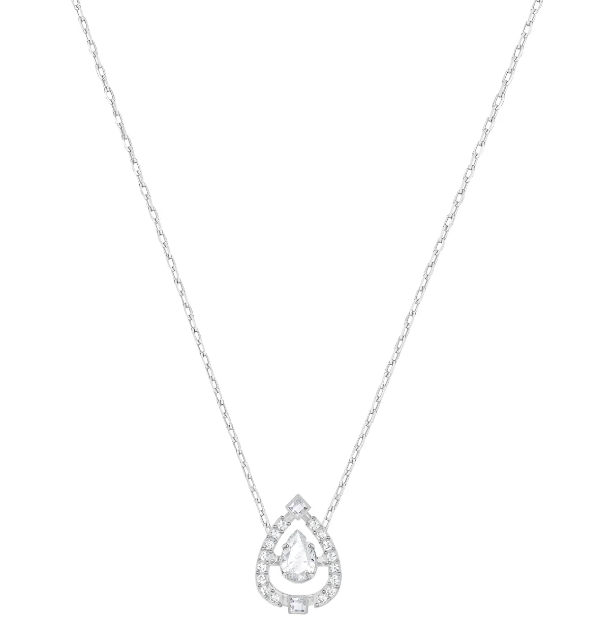 Swarovski Sparkling Dance päärynä kaulakoru, valkoinen