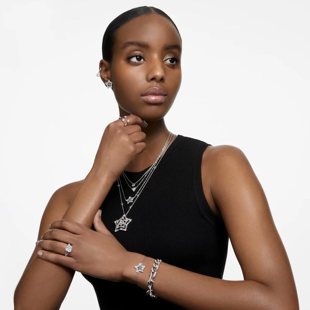 Swarovski Stella korvakorut, siniset kivet - Image 2