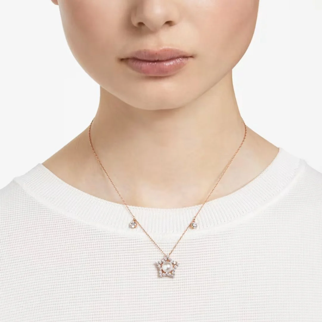 Swarovski Stella Star kaulakoru, ruuskullan väri ja valkoinen helmi 5645382 - Image 2