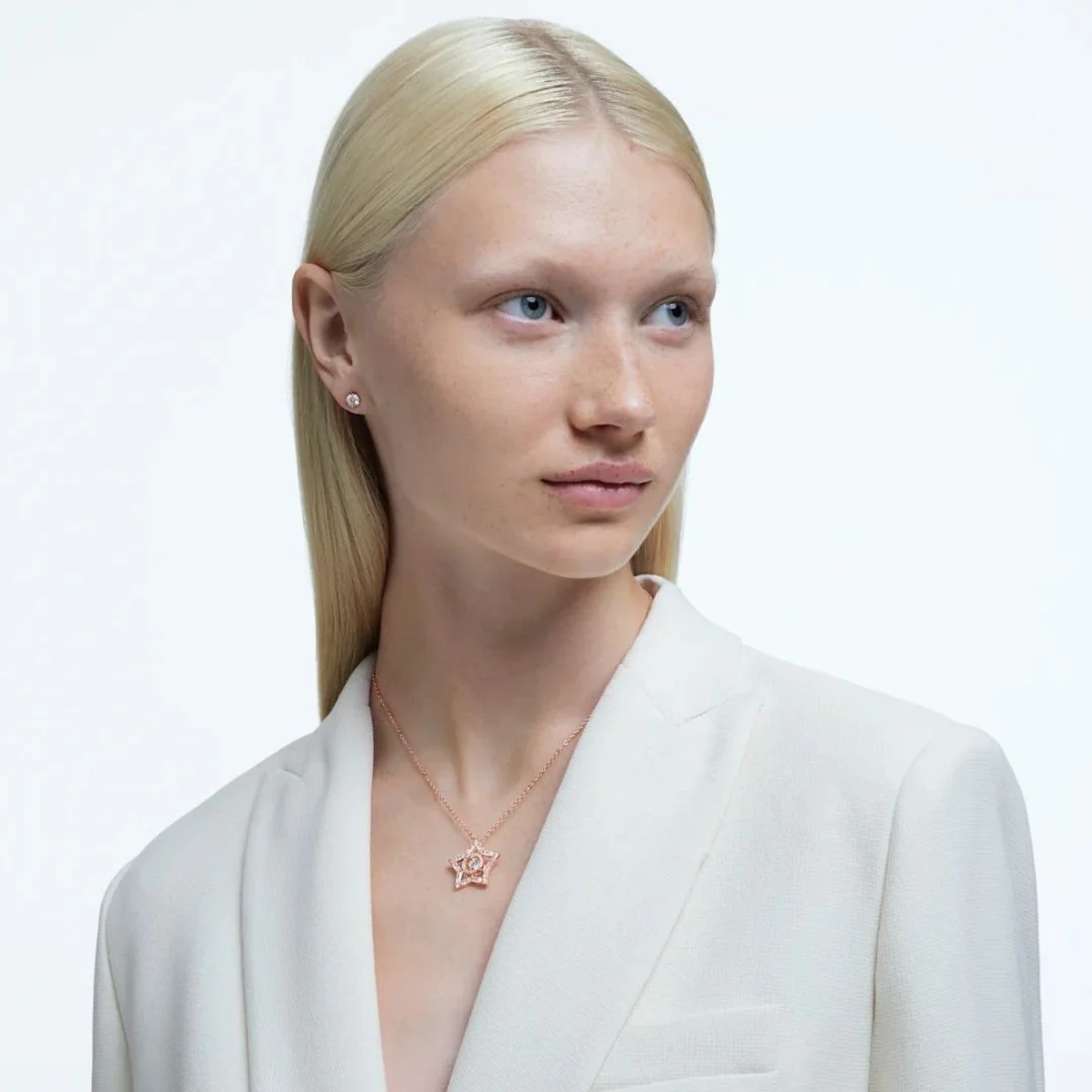 Swarovski Stella riipus ja korvakorut, ruusukullan värinen - Image 4