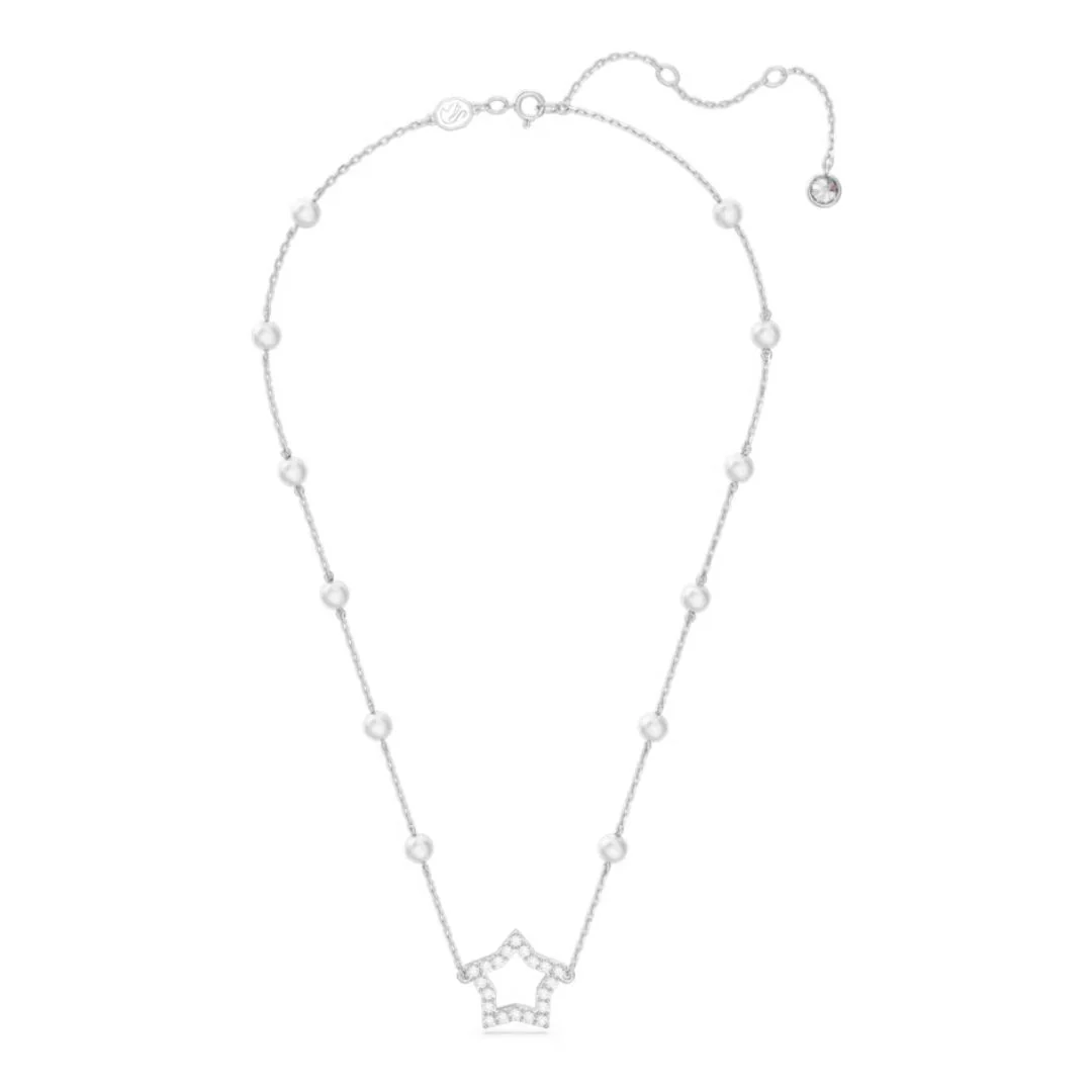 Swarovski Stella Star kaulakoru, vaalea metalli, kirkkaat kristallit ja valkoiset helmet 5645379 - Image 3
