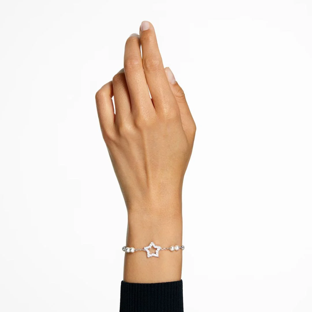 Swarovski Stella vaalea kristallirannekoru helmillä - Image 2