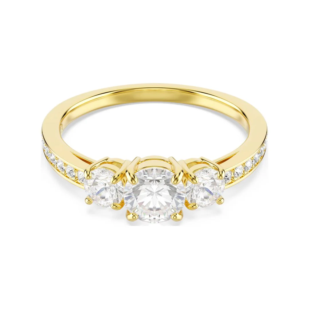 Swarovski Stilla Attract sormus, keltakullanvärinen ja kirkkaat kristallit