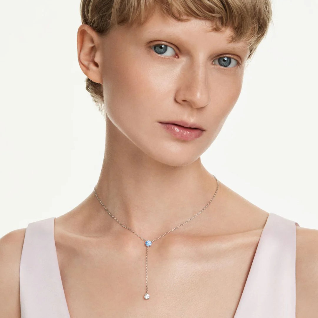 Swarovski Stilla Attract Y kaulakoru, vaalea metalli, sininen ja kirkas kristalli 5734249 - Image 2
