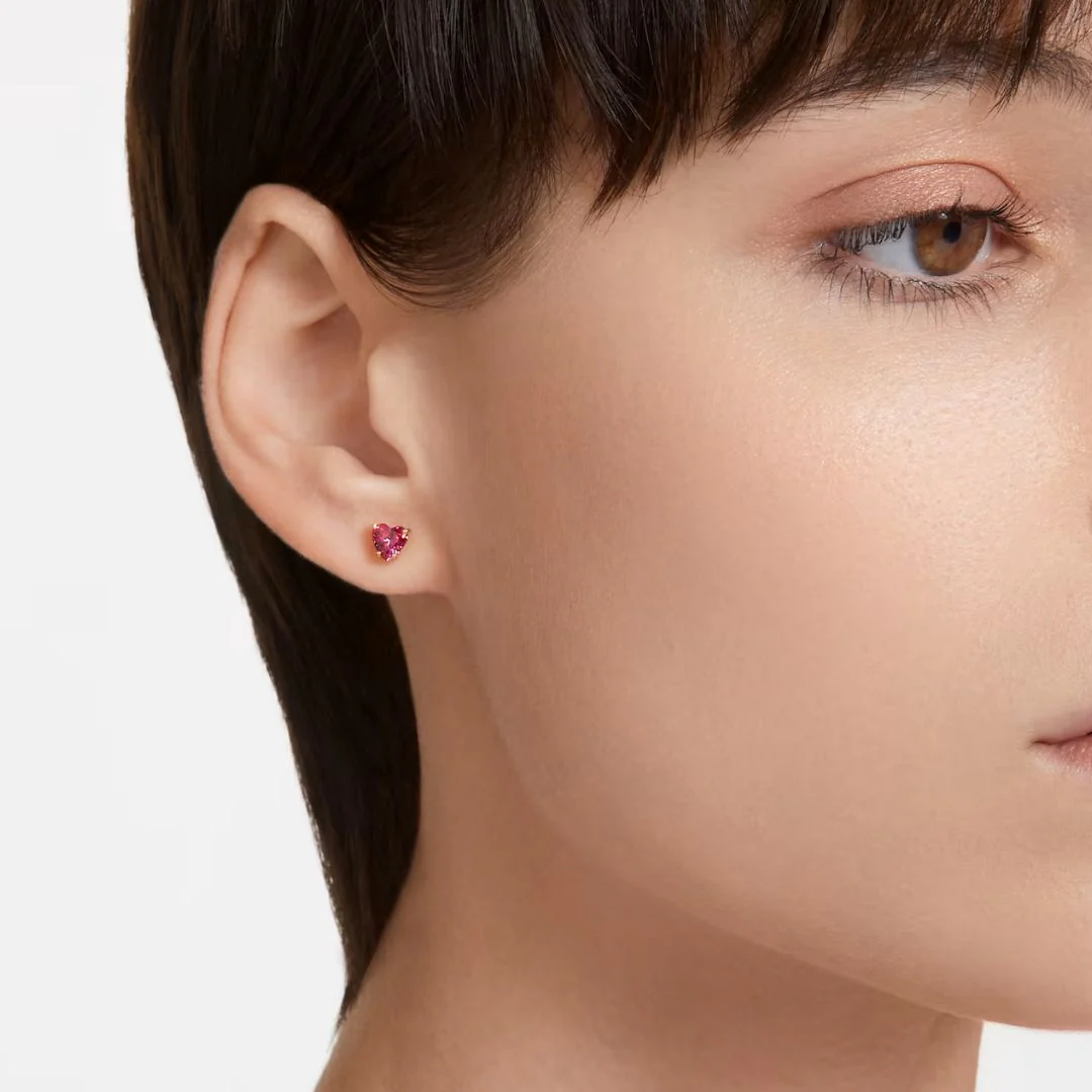 Swarovski Stilla korvakorut, keltakullan värinen ja punaiset kristallit - Image 2
