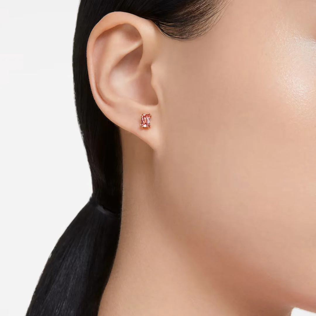 Swarovski Stilla korvakorut, ruusukullan väri, pinkit kristallit - Image 2