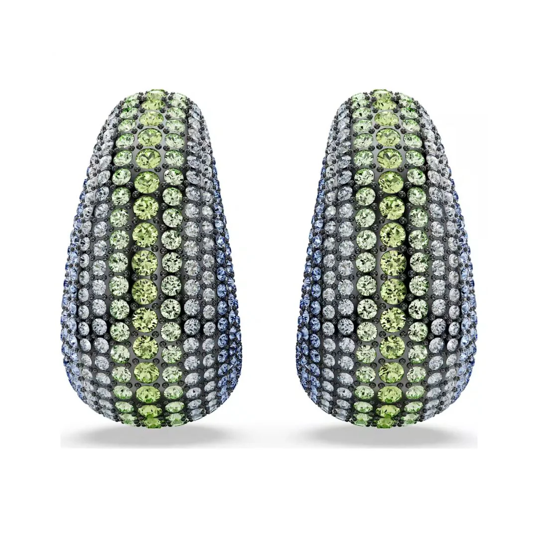 Swarovski Sublima Clip korvakorut, isot, tumma metalli ja eri väriset kristallit 5689592
