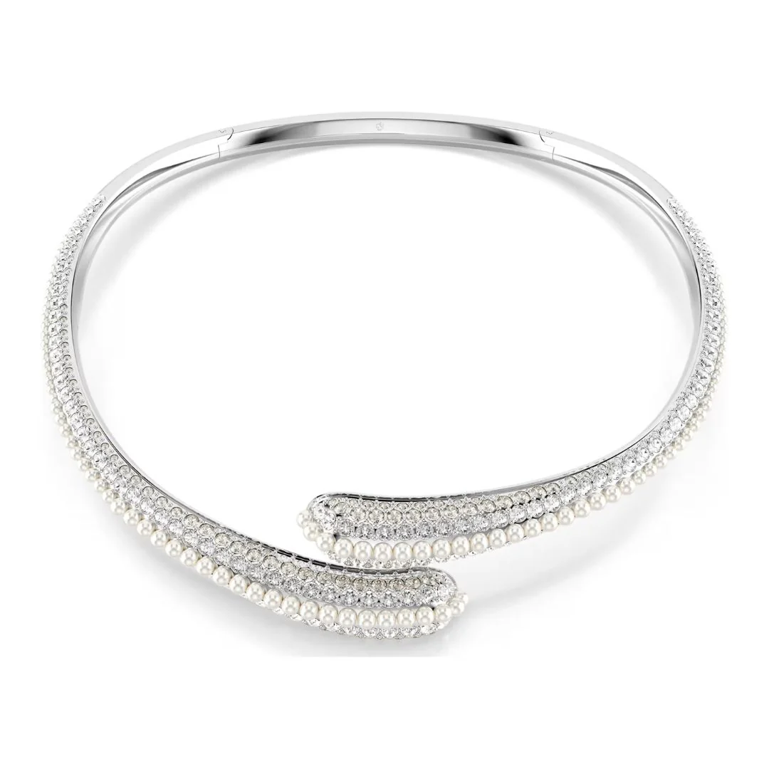 Swarovski Sublima kaulakoru, vaalea metalli kirkkailla kristalleilla ja valkoisilla helmillä 5692110