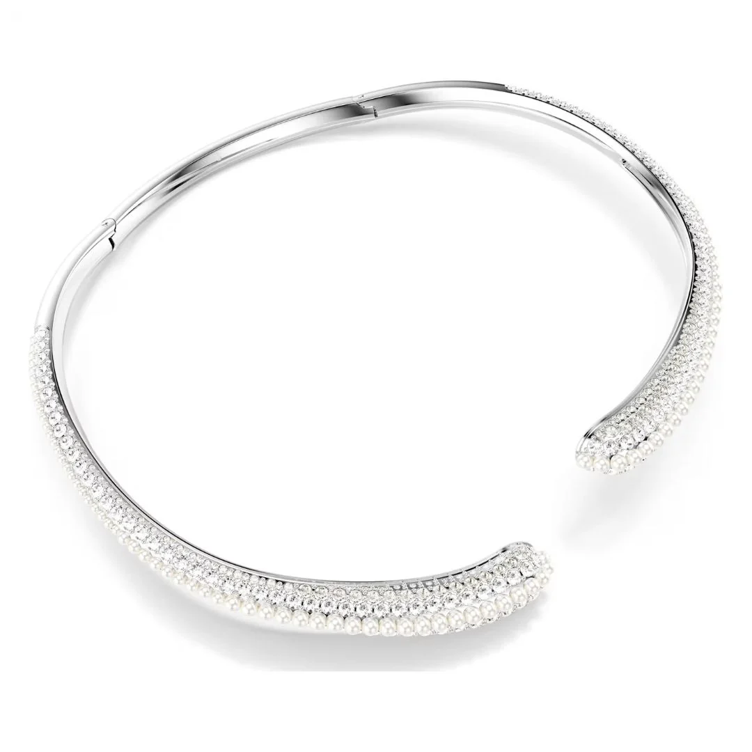Swarovski Sublima kaulakoru, vaalea metalli kirkkailla kristalleilla ja valkoisilla helmillä 5692110 - Image 3