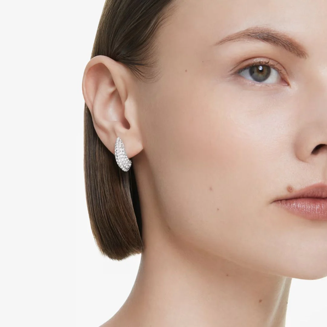 Swarovski Sublima korvakorut, vaalea metalli kirkkailla kristalleilla ja valkoisilla helmillä 5692107 - Image 2