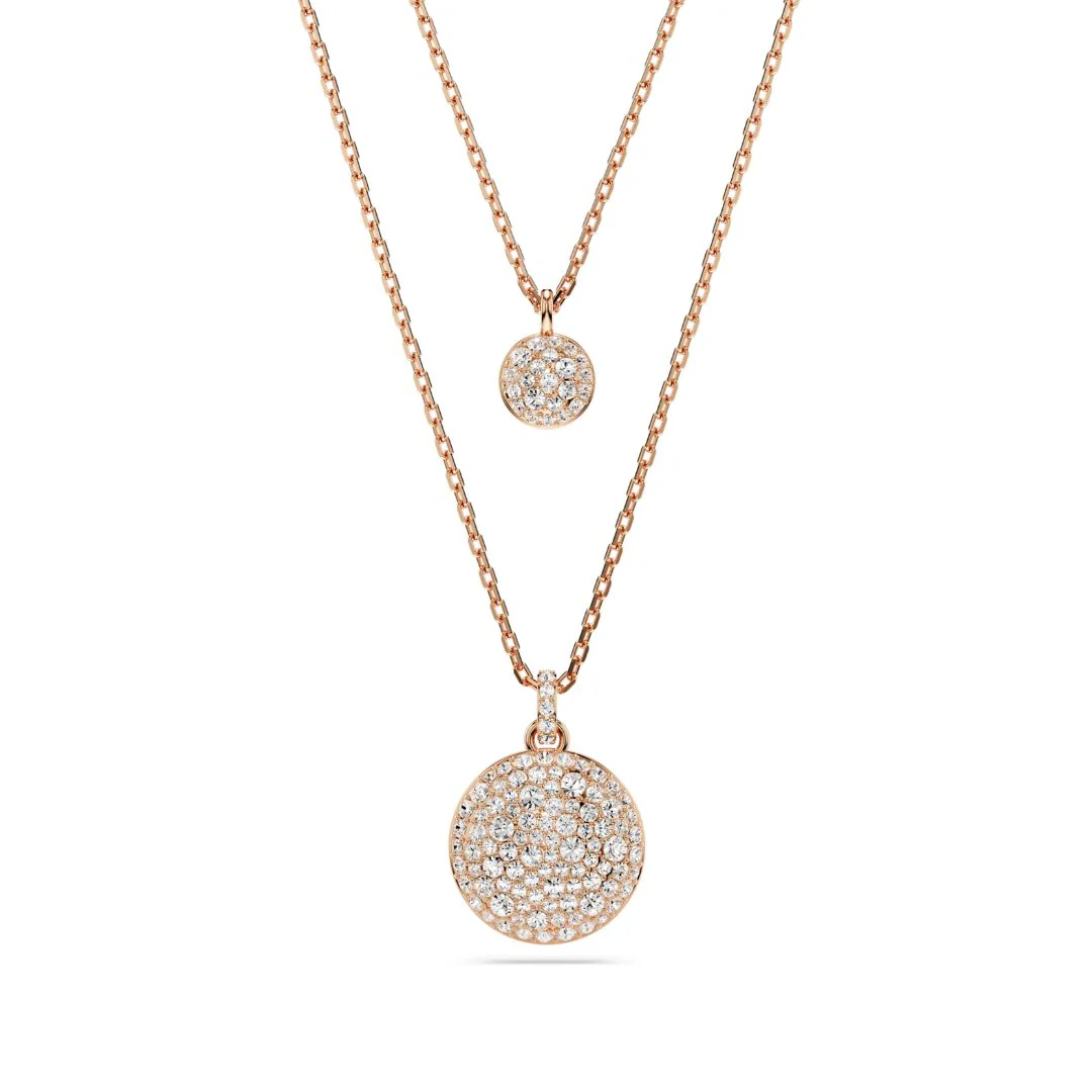Swarovski Sublima Layered riipus, rosekullattu ja kirkkaat kristallit, 5683449