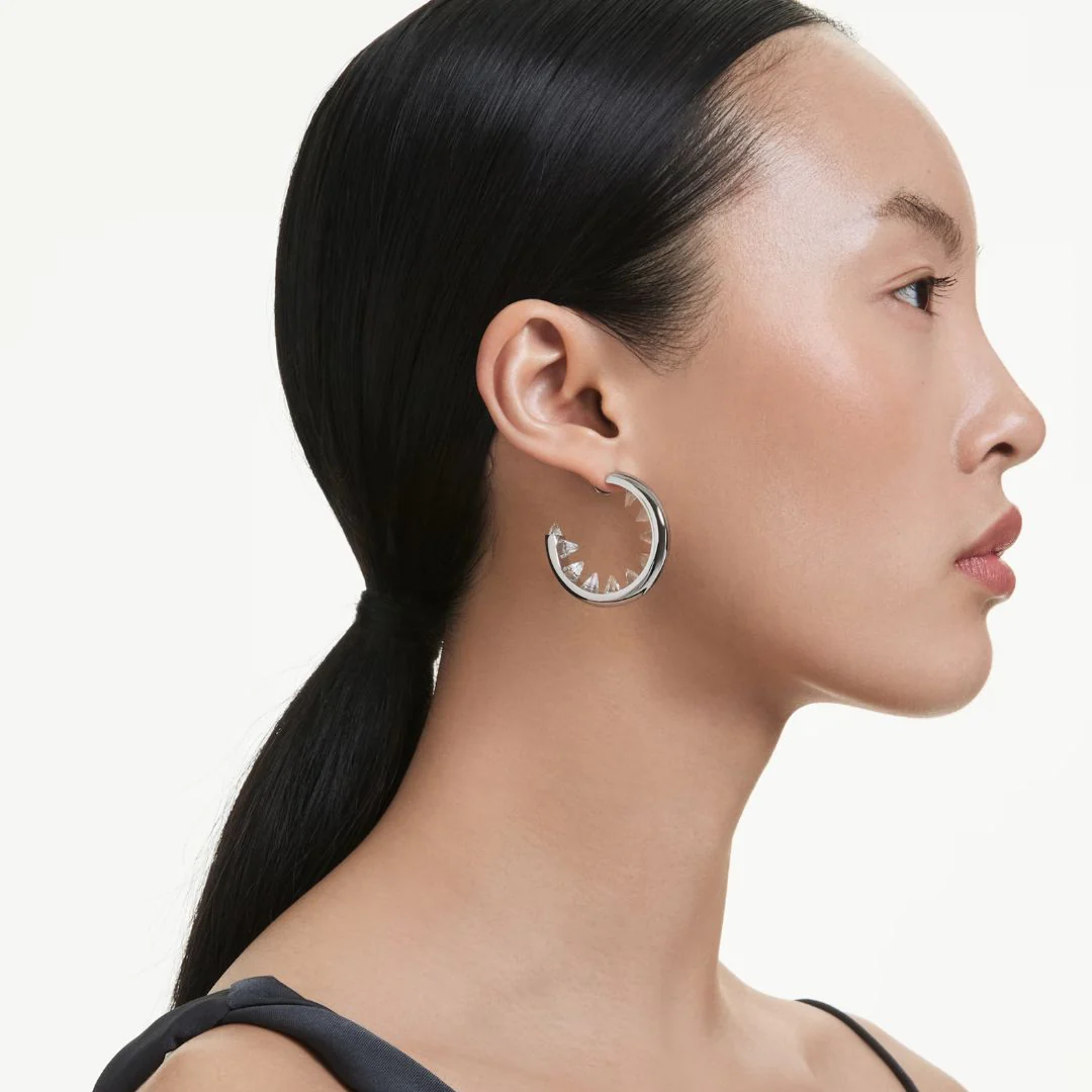 Swarovski Sublima rengaskorvakorut, vaalea metalli ja kirkkaat kristallit 5723288 - Image 2