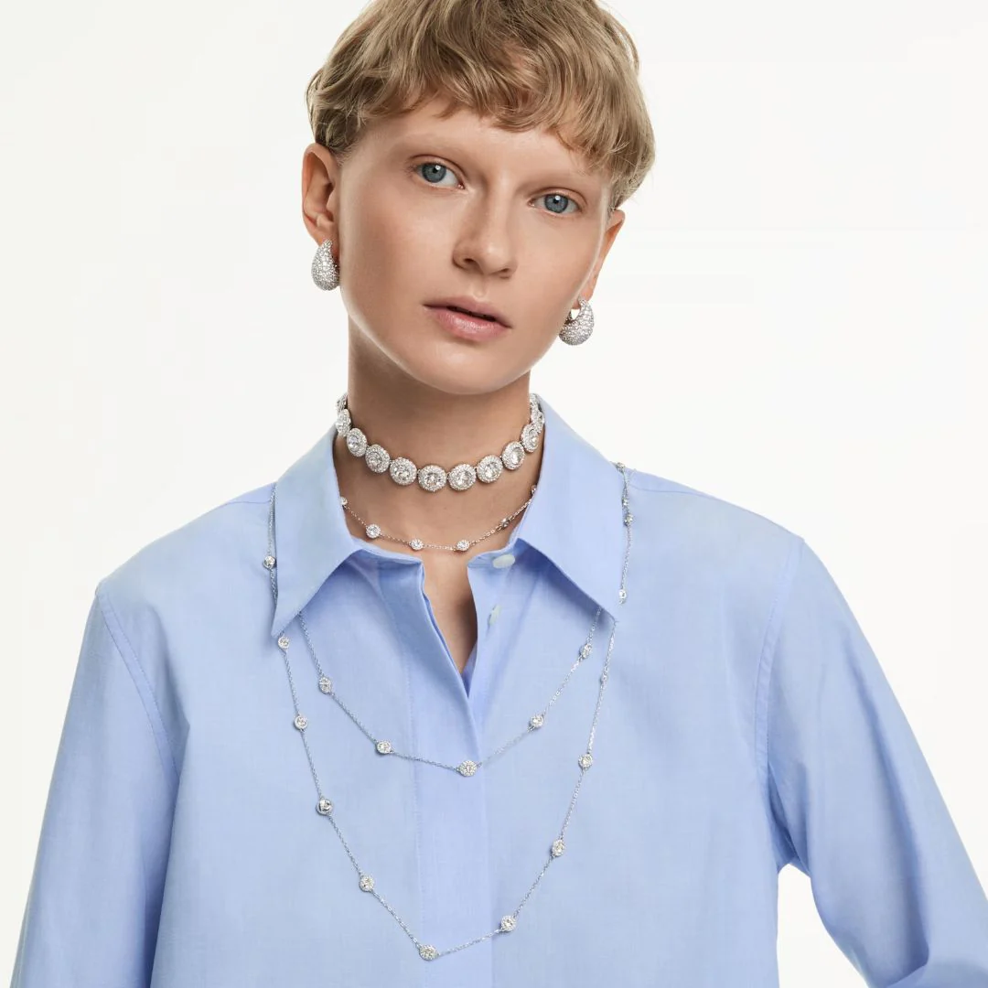 Swarovski Sublima rengaskorvakorut, vaalea metalli ja kirkkaat kristallit 5732281 - Image 4