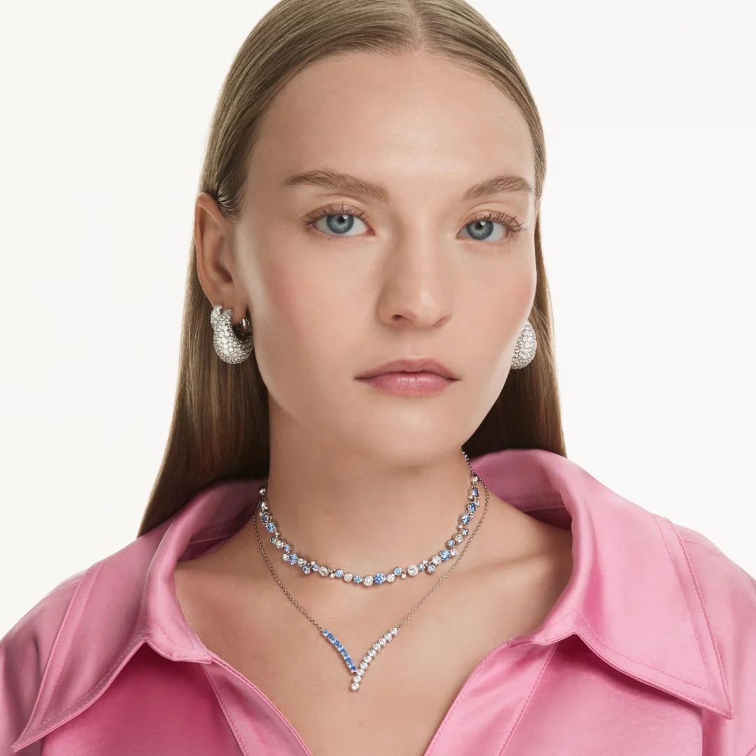 Swarovski Sublima rengaskorvakorut, vaalea metalli ja kirkkaat kristallit 5732281 - Image 5