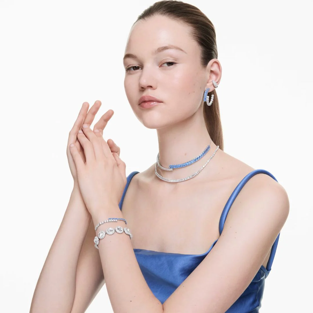 Swarovski Sublima rengaskorvakorut, vaalea metalli ja kirkkaat kristallit 5732282 - Image 3