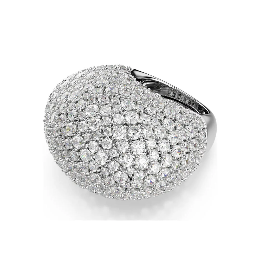 Swarovski Sublima sormus, vaalea metalli ja kirkkaat kristallit