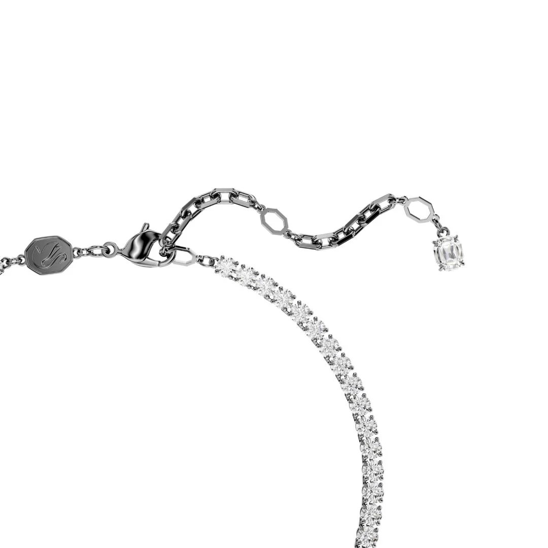 Swarovski Swan riipus ja rintakoru, tumma metalli, kirkkaat kristallit ja valkoiset helmet, 5723411 - Image 5