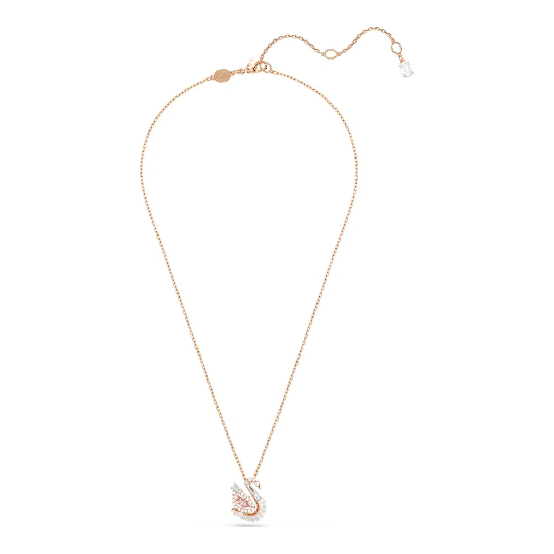 Swarovski Swan riipus, ruusukullanväri, vaaleanpunainen ja kirkkaat kristallit, 5732414 - Image 4