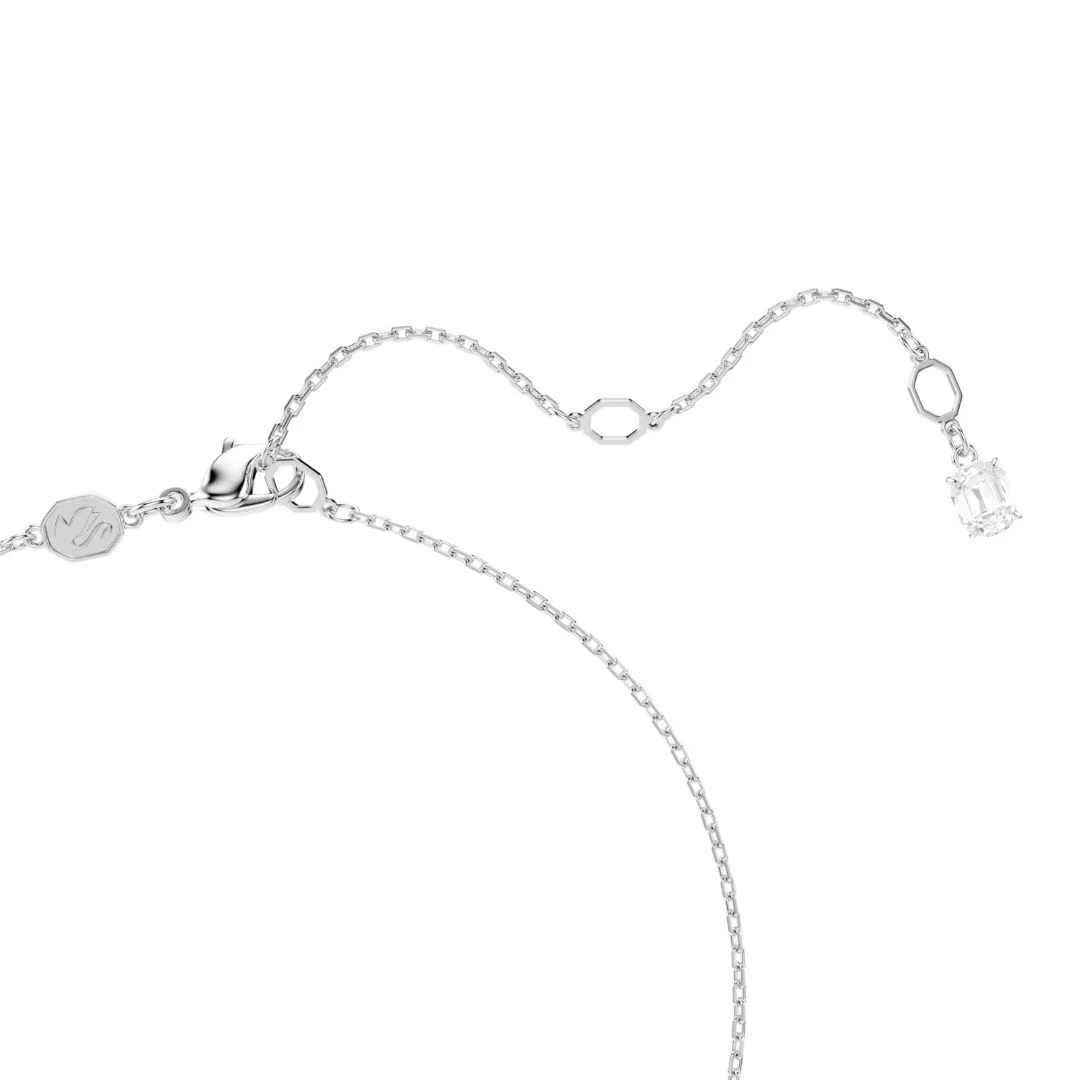 Swarovski Swan riipus, vaalea metalli, kirkkaat kristallit ja valkoiset helmet, 5723387 - Image 5