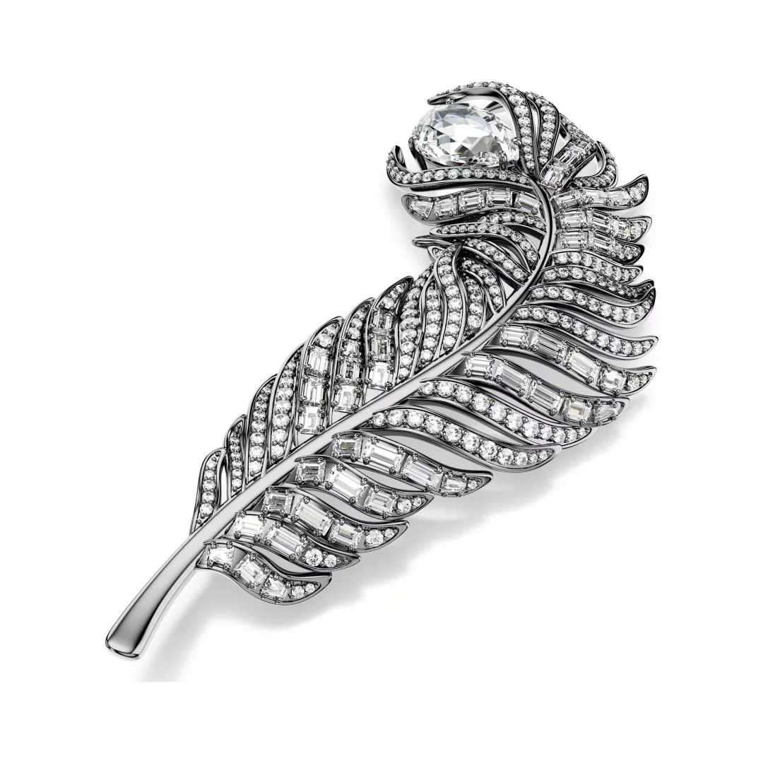 Swarovski Swan rintakoru, tumma metalli ja kirkkaat kristallit 5741558 - Image 2