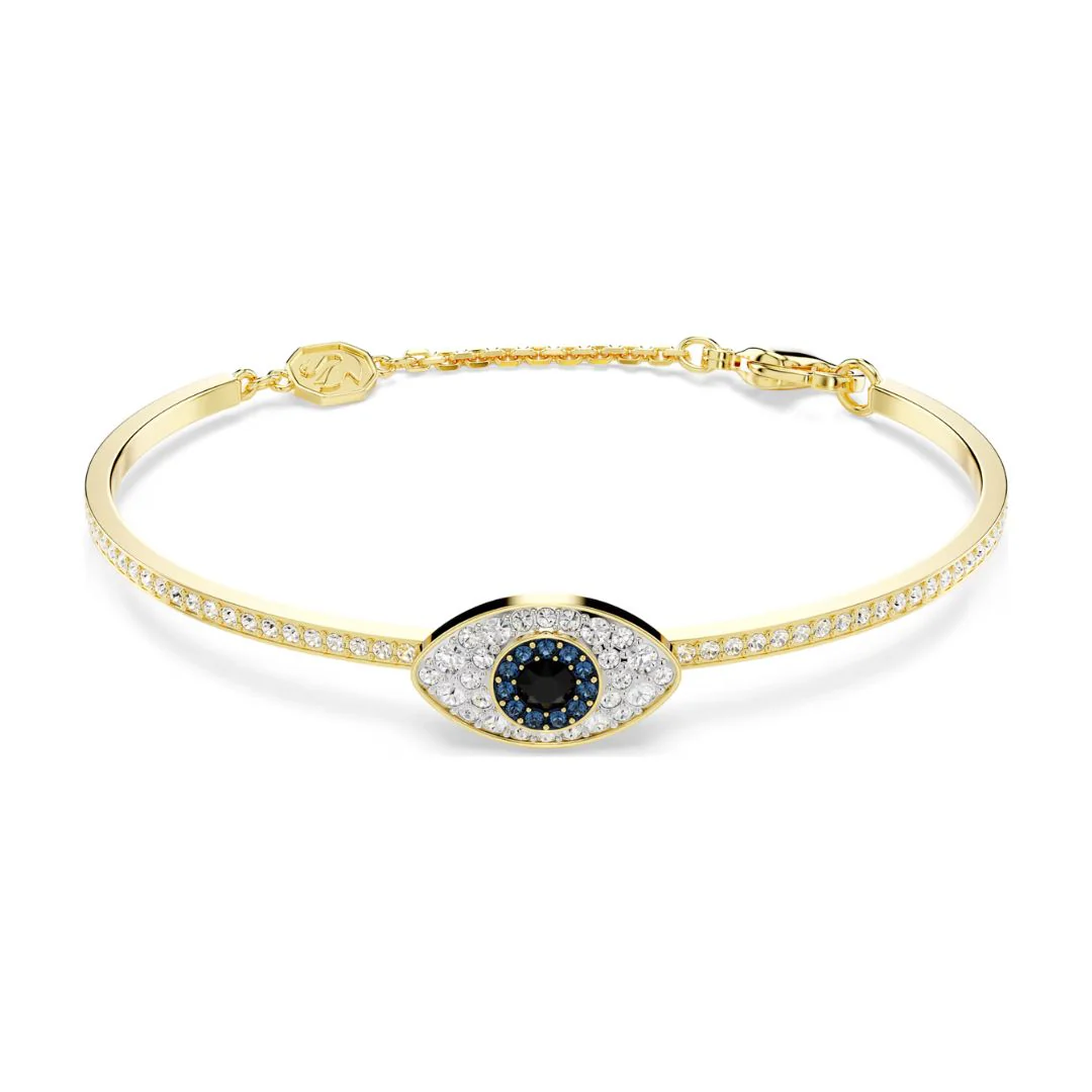 Swarovski Symbolica Evil Eye rannekoru, keltakullanväri ja eri väriset kristallit