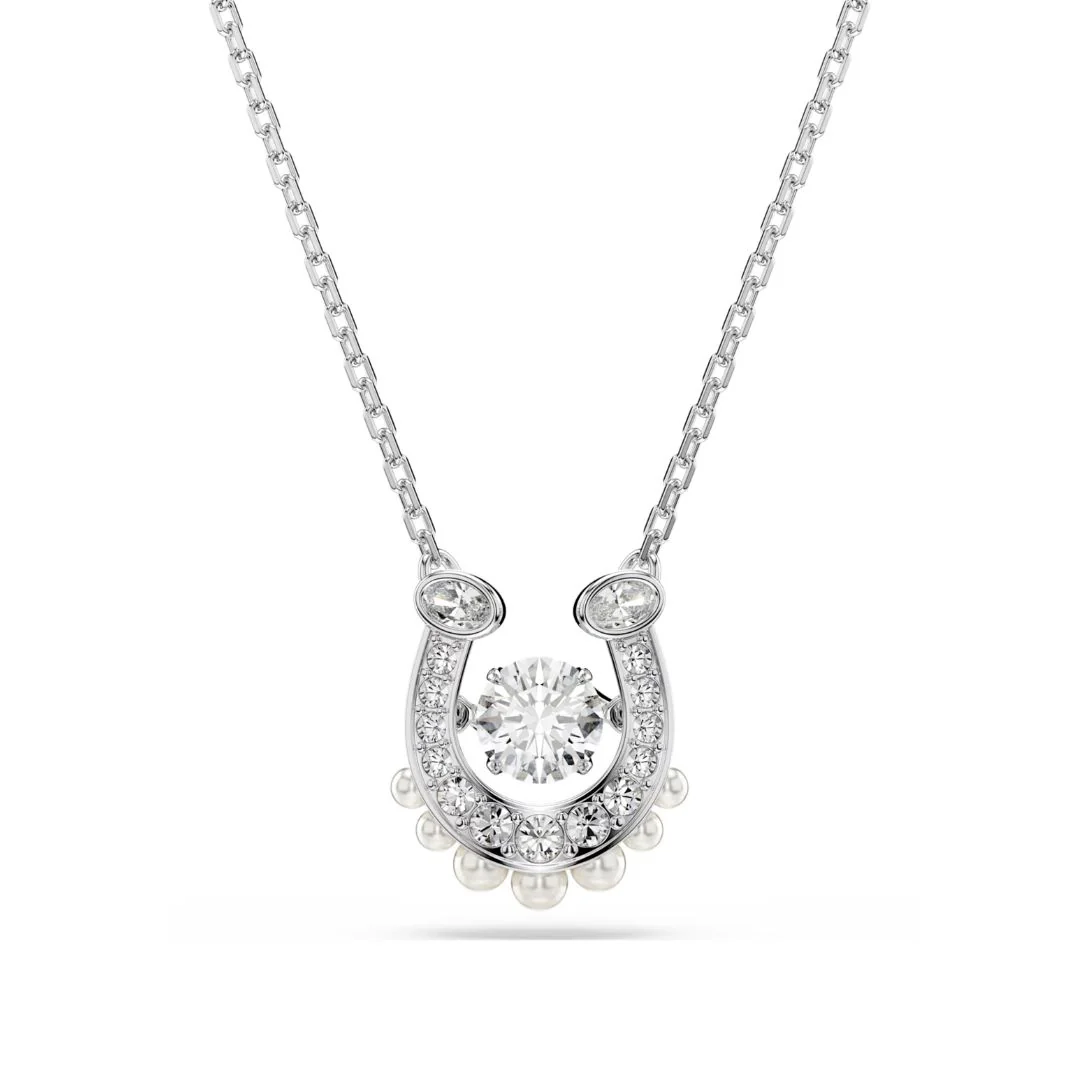 Swarovski Symbolica Horse shoe riipus, kirkkaat zirkonit ja valkoiset helmet, 5736972