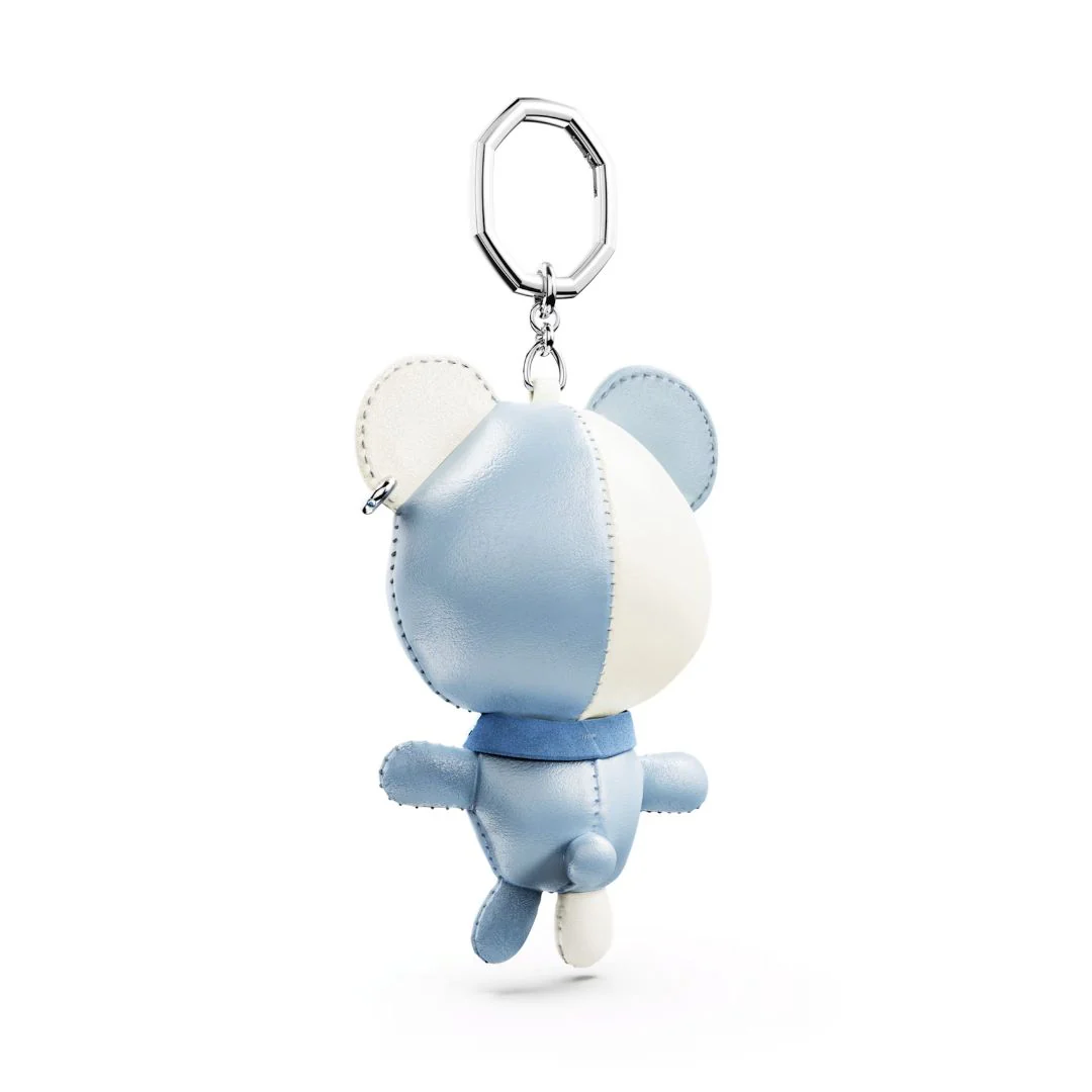 Swarovski Teddy avaimenperä, ruostumaton teräs, nahka ja siniset kristallit, 5733771 - Image 4