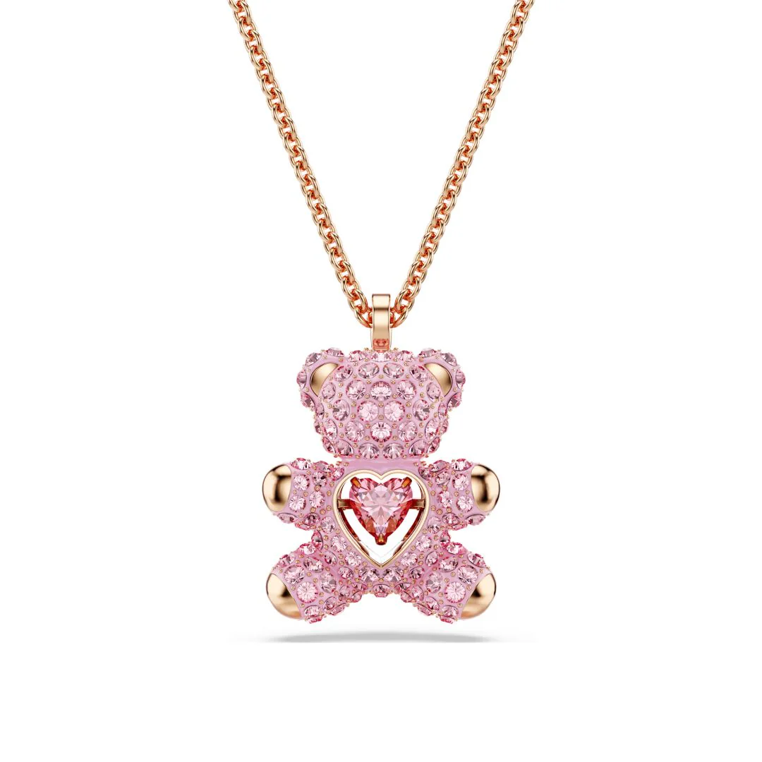 Swarovski Teddy riipus, ruusukullanväri ja Vaaleanpunaiset kristallit, 5642976