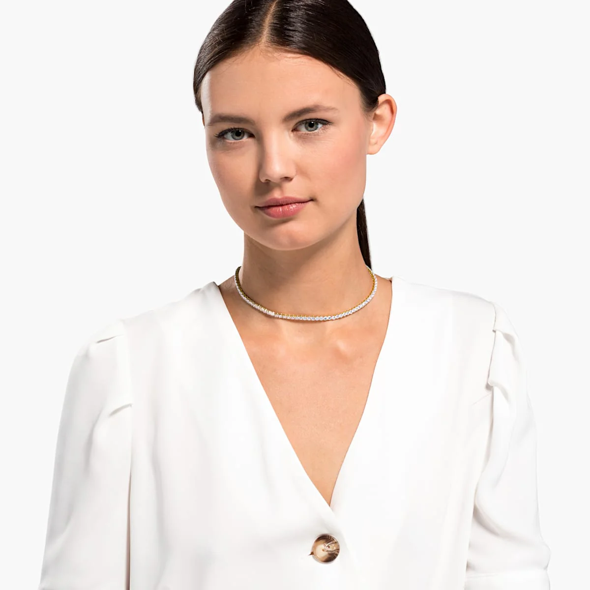 Swarovski Tennis Deluxe kaulakoru, keltakulta - Image 4