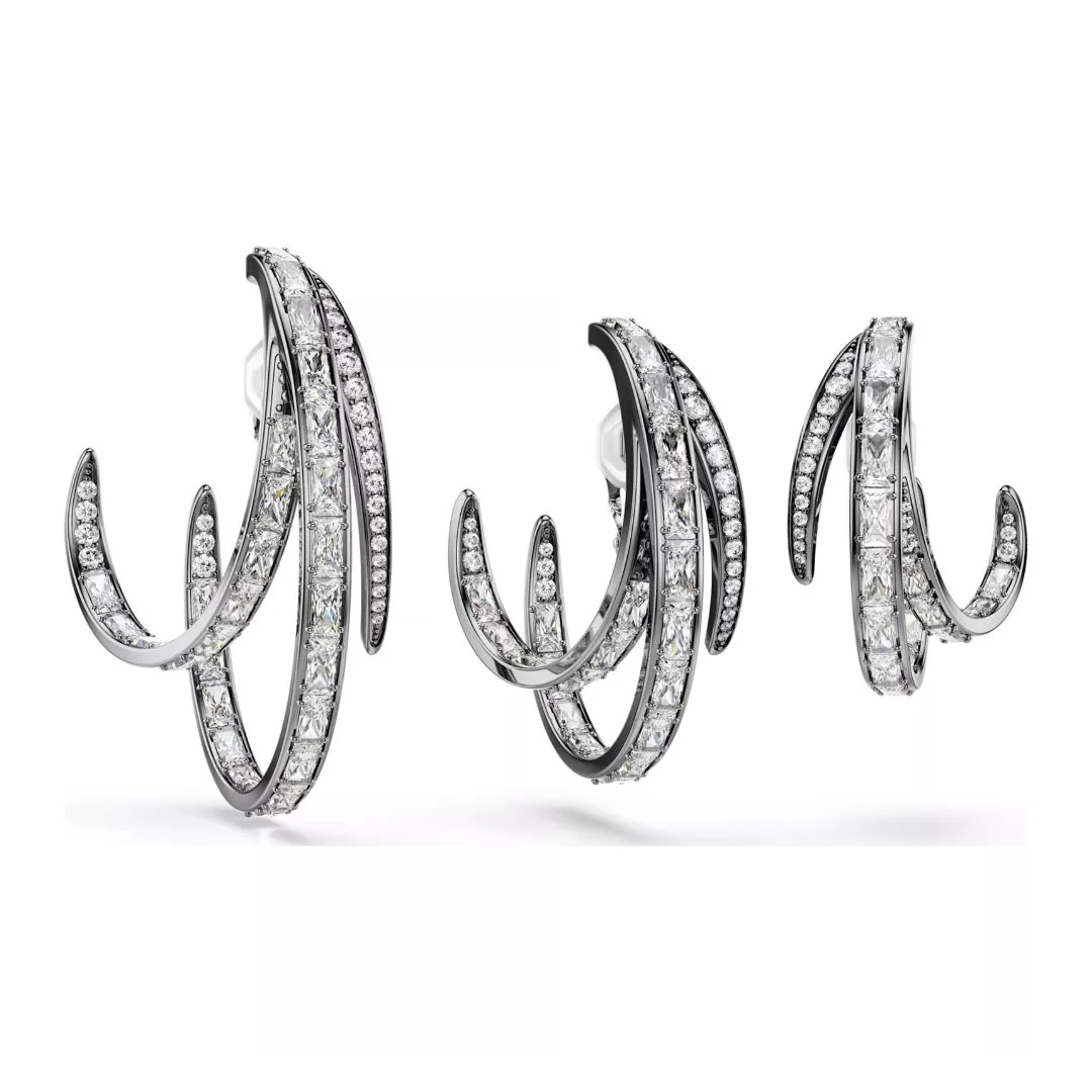 Swarovski The Vienna Collection Ear Cuff korvakorut, 3 kpl, tumma metalli kirkkailla kristalleilla 5709267