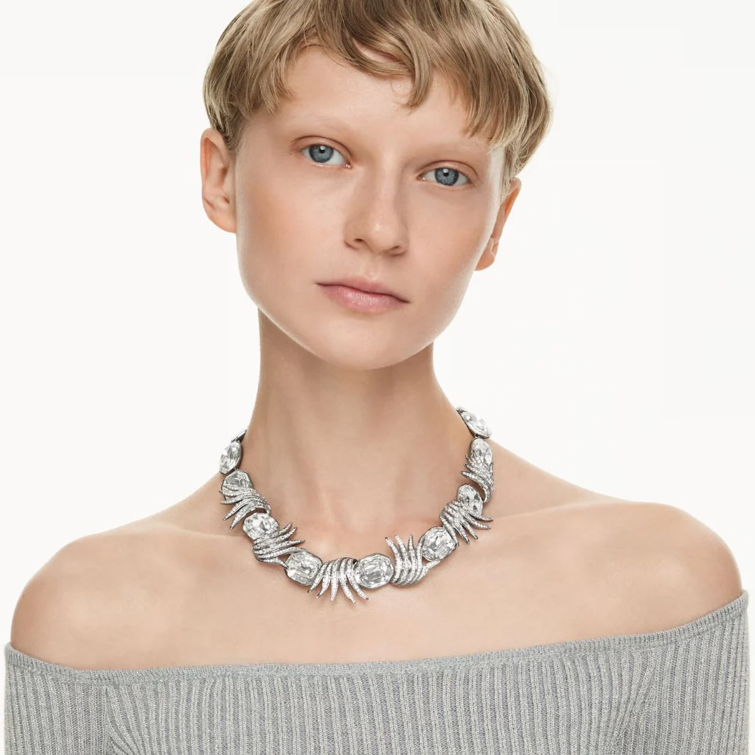 Swarovski The Vienna Collection kaulakoru, tumma metalli kirkkailla kristalleilla 5709259 - Image 5