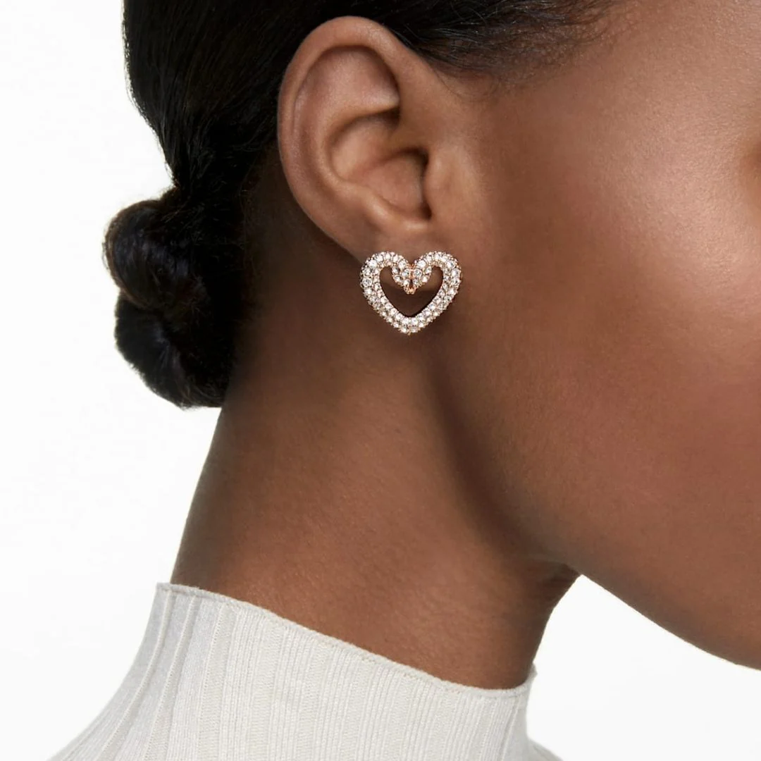 Swarovski Una ruusukullan väriset kristallikorvakorut - Image 3