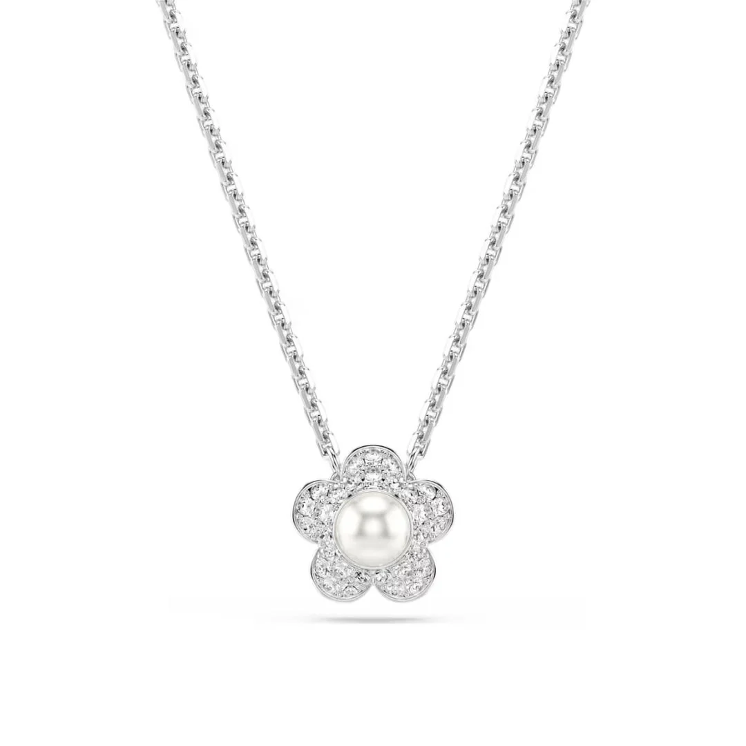 Swarovski x Ariana Grande kaulakoru kukkariipuksella, valkoinen helmi ja kristallit, 5755817