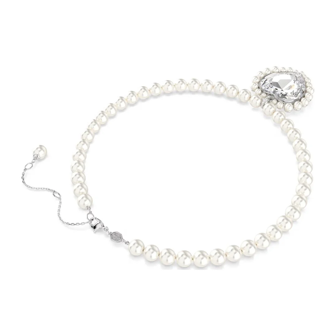 Swarovski x Ariana Grande kaulakoru, vaalea metalli, kirkkaat kristallit ja valkoiset helmet, 5720858 - Image 3