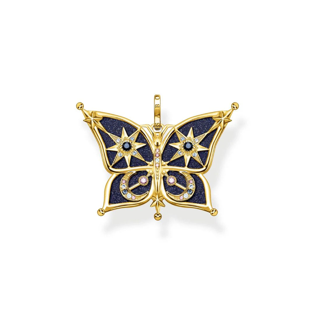 Thomas Sabo Butterfly Star & Moon riipus, kullattua hopeaa, PE929-963-7