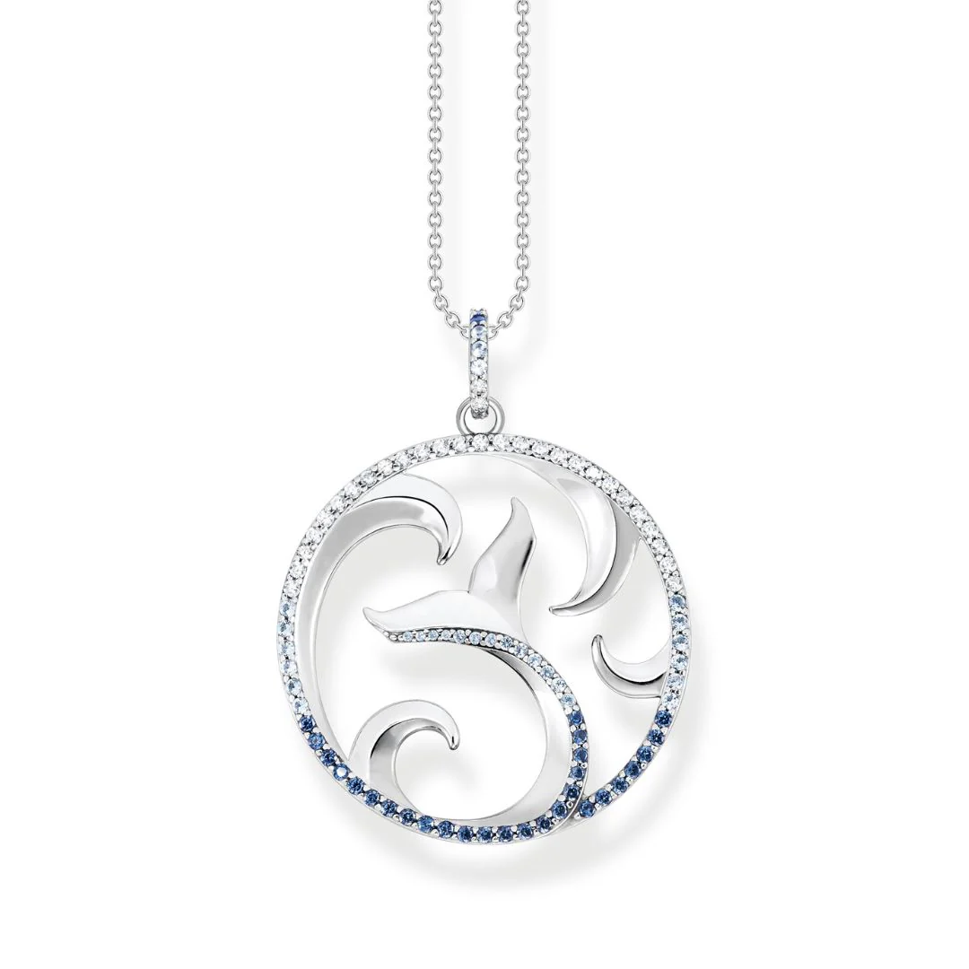 Thomas Sabo Tail Fin and Wave kaulakoru, hopeaa, KE2145-644-1-L50V
