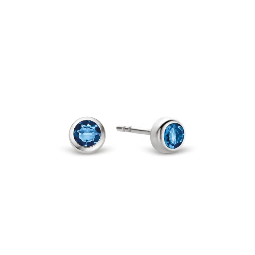 TI SENTO Milano korvakorut, 6 mm, sininen kristalli ja hopea, 7597DB