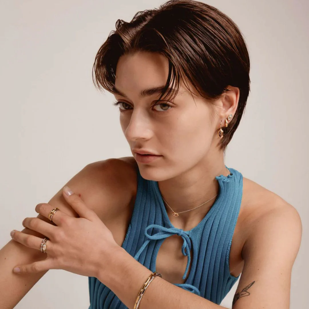 TI SENTO sormus, keltakullattua hopeaa ja zirkoneja, 12316ZY - Image 2